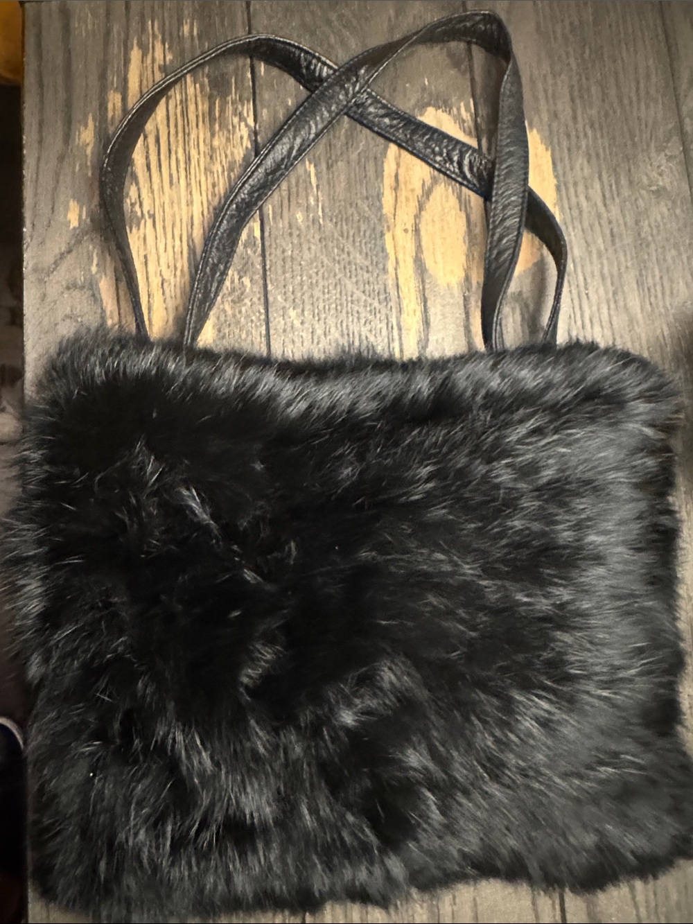 Soft Black 100% Rabbit Fur Dressy Purse!